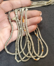 Load image into Gallery viewer, Antique Ethiopian 2 strand of silver Heishi Anklet 1930s ,collectible silver,Ethnic silver Beads ,Jewelry Supplies Beads