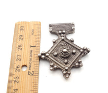 Load image into Gallery viewer, Antique Moroccan Silver Berber Cross Pendant Ethnic Tribal, Hand Crafted Silver, Pendants Necklace, Ethnic Jewelry, Tribal Jewelry