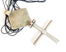 Load image into Gallery viewer, Antique Large Ethiopian Christian silver cross pendant,cross pendant,Genuine old neckcross,hinged Large size,Good silver,Boho jewelry