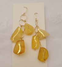 Load image into Gallery viewer, Baltic amber Earrings ,Dangle & Drop Earrings, Natural Baltic amber, Polished amber, Genuine amber, Amber beads, Gemstone earrings
