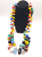 Load image into Gallery viewer, Antique Mixed Strand Africa Mali Large Bohemian Tear Drop Wedding Beads, Vintage African, Beads 1800's, African Trade