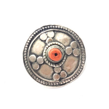 Load image into Gallery viewer, Antique Bawsani Yemen Silver Red Coral Ring size 7 Yemen tribal silver, tribal jewelry, Hand Crafted Silver, Yemen Jewelry, filigree Jewelry