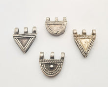 Load image into Gallery viewer, 4 Antique Ethiopian Silver amulets Prayer Boxes Phallic Pendants,Hand Crafted Silver,Ethnic Jewelry,Tribal Jewelry,