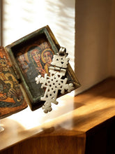 Load image into Gallery viewer, Antique Ethiopian Coptic Christian Cross Maria Theresa silver coin Pendant