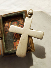 Load image into Gallery viewer, Antique Ethiopian Coptic Christian Cross Maria Theresa silver coin Pendant