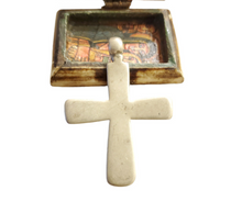 Load image into Gallery viewer, Antique Ethiopian Coptic Christian Cross Maria Theresa silver coin Pendant
