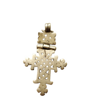 Load image into Gallery viewer, Antique Ethiopian Coptic Christian Cross Maria Theresa silver coin Pendant