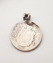 Load image into Gallery viewer, antique Ethiopia silver coins 1869s Silver coin Pendant, Made in 1969s, Jewelry, Silver coins.