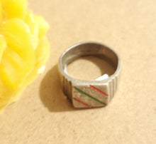 Load image into Gallery viewer, antique Tuareg elevated engraved table silver ring size 8.5, Tuareg jewelry, Sahara ring, Moroccan silver, tribal jewelry, Tuareg silver