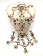 Load image into Gallery viewer, Moroccan Berber silver Coin Pendant Necklace 1960s Coin beads, handmade silver, Necklace, Amazigh/Berber Jewlery