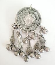 Load image into Gallery viewer, Antique Yemen Silver Bawsani filigree silver dangles pendant,tribal jewelry,Jewish Silver, Yemen filigree, Badyhe Pendant,