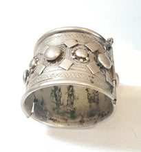 Load image into Gallery viewer, Antique Ethiopian Silver Cuff BRACELET ,Ethnic Tribal cuff, Antique ,Boho jewelry , Ethnic, East African