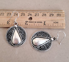 Load image into Gallery viewer, Traditional Old Silver Tuareg hoop earrings Ethnic Tribal,Ethnic Jewelry,sliver Earrings,Dangle & Drop Earrings,Tribal Jewelry,