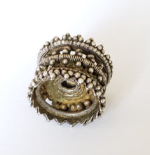 Load image into Gallery viewer, Antique 1 Gold Wash Silver Spacer Wheel Bead from Yemen circa 1930s,Hand Crafted Silver,Ethnic Jewelry,Tribal Jewelry,
