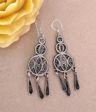Load image into Gallery viewer, Moroccan Berber Filigree Sterling Silver Dangle Earrings silver 925,Berber Jewelry,sliver Earrings,Dangle & Drop