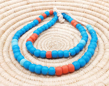 Load image into Gallery viewer, African 22'' Old Ethiopian Venetian Blue padre beads, Blue Glass,Trade Beads, African Trade Beads,
