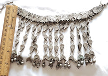 Load image into Gallery viewer, Antique Bawsani Silver Granulated Dangle Necklace: Yemen Tribal Jewelry