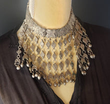 Load image into Gallery viewer, Antique Bawsani Silver Granulated Dangle Necklace: Yemen Tribal Jewelry