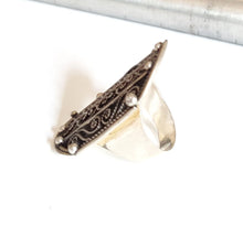 Load image into Gallery viewer, Moroccan Hand Made enamel sterling silver 925 Berber Ring size 8.5, Ethnic Rings, Tribal Jewelry, Moroccan Rings, Berber Jewelry