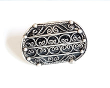 Load image into Gallery viewer, Moroccan Hand Made enamel sterling silver 925 Berber Ring size 8.5, Ethnic Rings, Tribal Jewelry, Moroccan Rings, Berber Jewelry