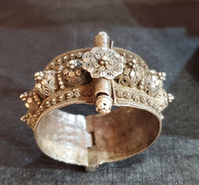 Load image into Gallery viewer, Vintage Silver Bedouin Bangle: Yemen Ethnic Tribal Bracelet