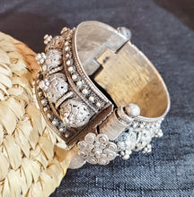 Load image into Gallery viewer, Vintage Silver Bedouin Bangle: Yemen Ethnic Tribal Jewelry