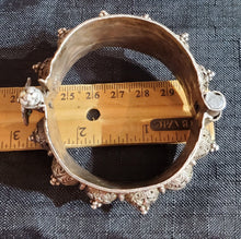 Load image into Gallery viewer, Vintage Silver Bedouin Bangle: Yemen Ethnic Tribal Jewelry