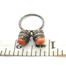 Load image into Gallery viewer, Antique Bawsani Yemen Silver Red Coral Ring - Size 7