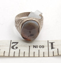 Load image into Gallery viewer, Antique Yemen Carnelian Silver Ring - Tribal Wedding Jewelry, Size 8.5