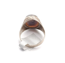 Load image into Gallery viewer, Antique Yemen Carnelian Silver Ring - Tribal Wedding Jewelry, Size 8.5