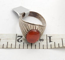 Load image into Gallery viewer, Antique Yemen Carnelian Silver Ring - Tribal Wedding Jewelry, Size 11
