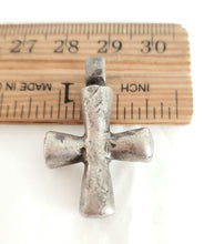Load image into Gallery viewer, Antique Ethiopian Silver Cross Pendant: Boho Amulet Jewelry