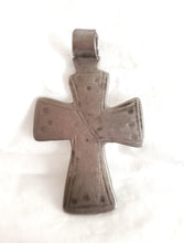 Load image into Gallery viewer, Antique Ethiopian Silver Cross Pendant: Boho Amulet Jewelry