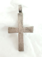 Load image into Gallery viewer, Antique Ethiopian Silver Cross Pendant: Boho Amulet Jewelry