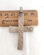 Load image into Gallery viewer, Antique Ethiopian Silver Cross Pendant: Boho Amulet Jewelry