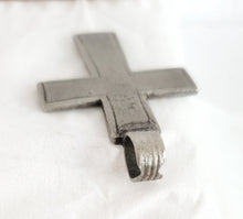 Load image into Gallery viewer, Antique Ethiopian Silver Cross Pendant: Boho Amulet Jewelry