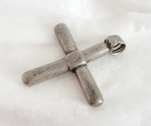 Load image into Gallery viewer, Antique Ethiopian Silver Cross Pendant: Boho Amulet Jewelry