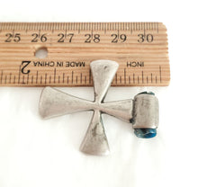 Load image into Gallery viewer, Antique Ethiopian Silver Cross Pendant: Boho Amulet Jewelry