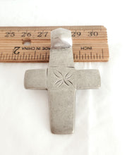 Load image into Gallery viewer, Antique Ethiopian Silver Cross Pendant: Boho Amulet Jewelry