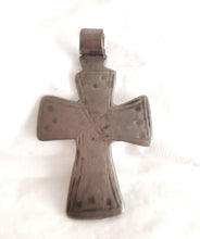 Load image into Gallery viewer, Antique Ethiopian Silver Cross Pendant: Boho Amulet Jewelry