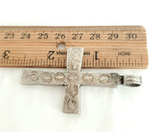 Load image into Gallery viewer, Antique Ethiopian Silver Cross Pendant: Boho Amulet Jewelry
