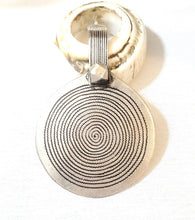Load image into Gallery viewer, Old Berber Sterling Silver Spiral Pendant: Moroccan Tribal Amulet