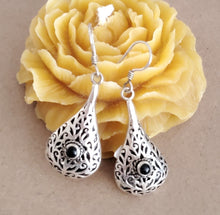 Load image into Gallery viewer, Moroccan Berber Sterling Silver Dangle Earrings: Filigree Design