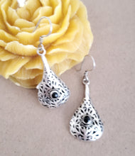 Load image into Gallery viewer, Moroccan Berber Sterling Silver Dangle Earrings: Filigree Design