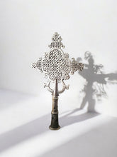 Load image into Gallery viewer, Handmade Ethiopian Orthodox Nickel Cross: Large Coptic Processional Cross