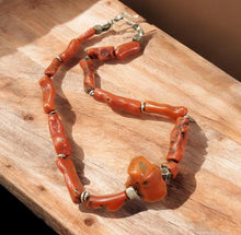 Load image into Gallery viewer, Moroccan Berber Red Coral Bead Necklace: Ethnic Tribal Jewelry