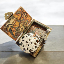 Load image into Gallery viewer, Antique Ethiopian Icon Box: Hand-Painted Coptic Orthodox Art