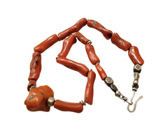 Load image into Gallery viewer, Moroccan Berber Red Coral Bead Necklace: Ethnic Tribal Jewelry