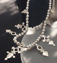 Load image into Gallery viewer, Handmade Sterling Silver Tuareg Necklace: Berber Jewelry, 1960s Beads