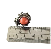 Load image into Gallery viewer, Antique Berber Coral Silver Pendant: Southern Morocco Ethnic Jewelry